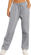 AUTOMET Women's Wide Leg Sweatpants Fleece Lined - Warm Baggy Joggers