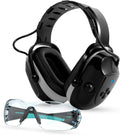 MuffPro: Noise Cancelling Earmuffs + Safety Glasses Combo, NRR 25dB for Maximum Protection