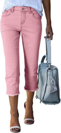 Capri Jeans for Women High Waisted Straight Leg Raw Hem - Summer 2025