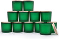 12 OZ Thick Candle Jars for Making Candles - Frosted Green 12 Pcs