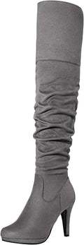 DREAM PAIRS Women's Thigh High Chunky Heel Platform Over The Knee