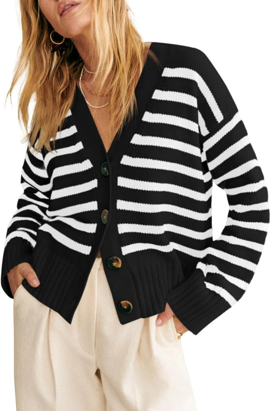 Saodimallsu Womens Striped Cardigan Sweaters for Stylish Looks