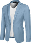 Mens Casual Blazer Sport Coat One Button Jacket - Lightweight Fit