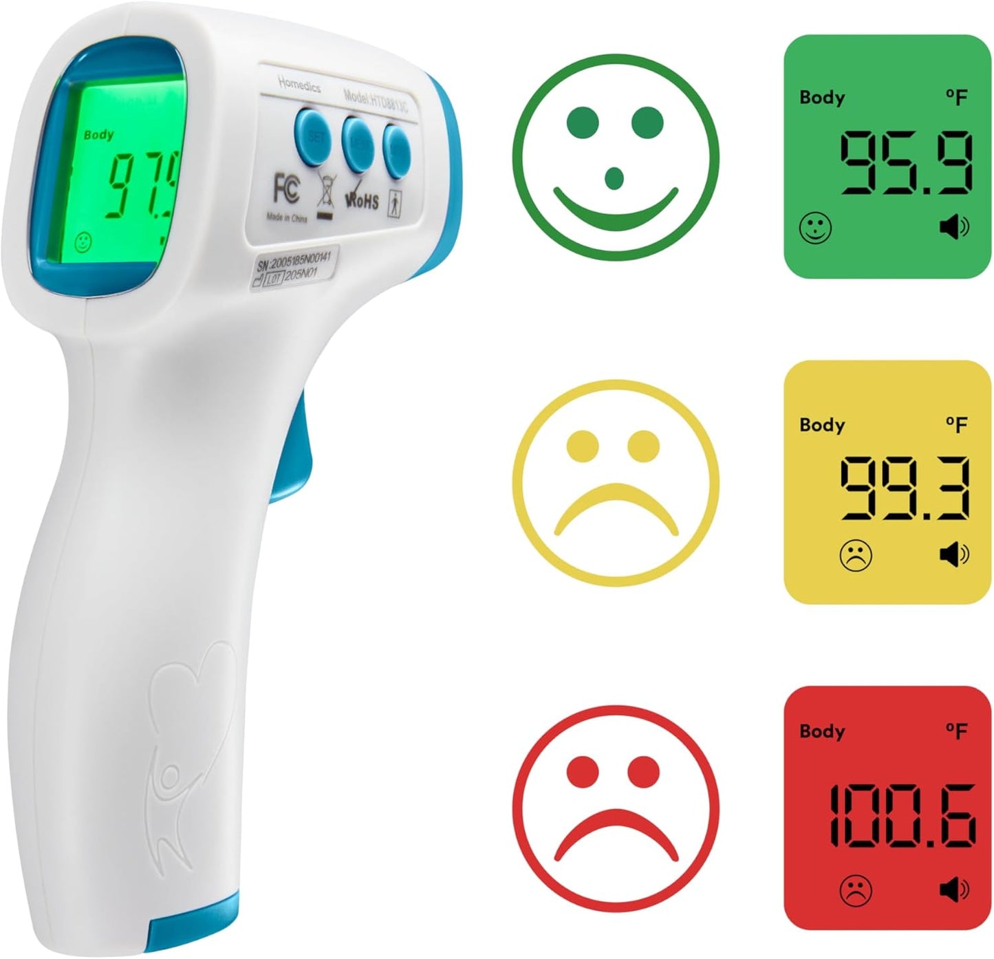 HoMedics Non-Contact Infrared Forehead Thermometer for Fast Results