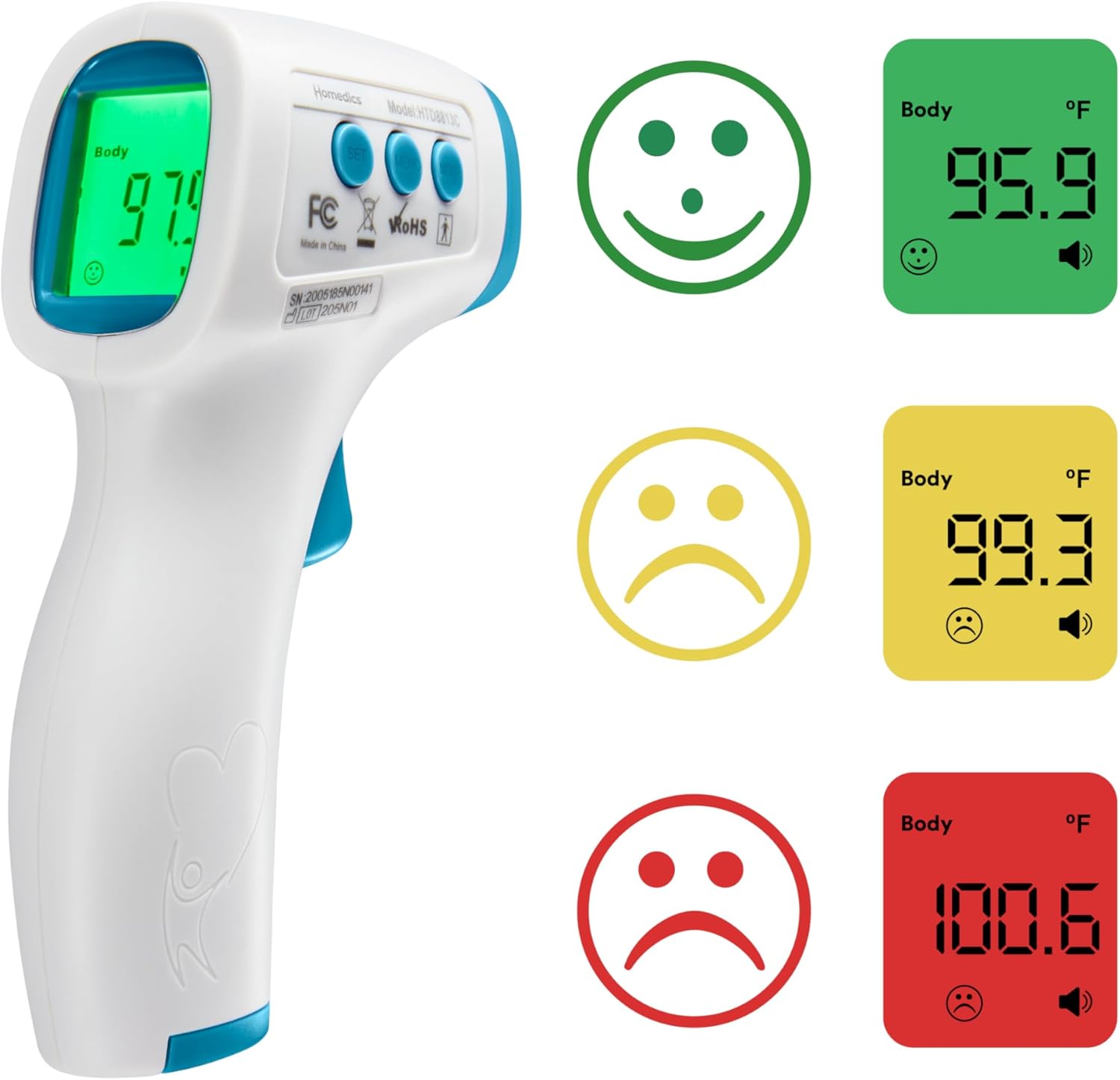 HoMedics Non-Contact Infrared Forehead Thermometer for Fast Results