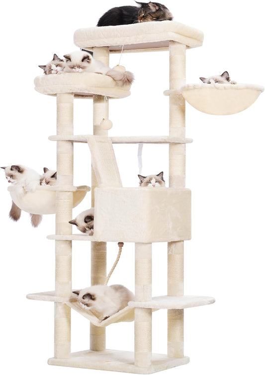 Heybly Cat Tree 68 inch Multi-Level Tower for Indoor Cats