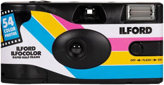 Ilford Ilfocolor Half Frame Camera: Pre-Loaded 400 ISO Film, 31mm Lens, 54 Exposures