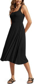 Square Neck Midi Dress with Pockets - Flowy Summer Sundress