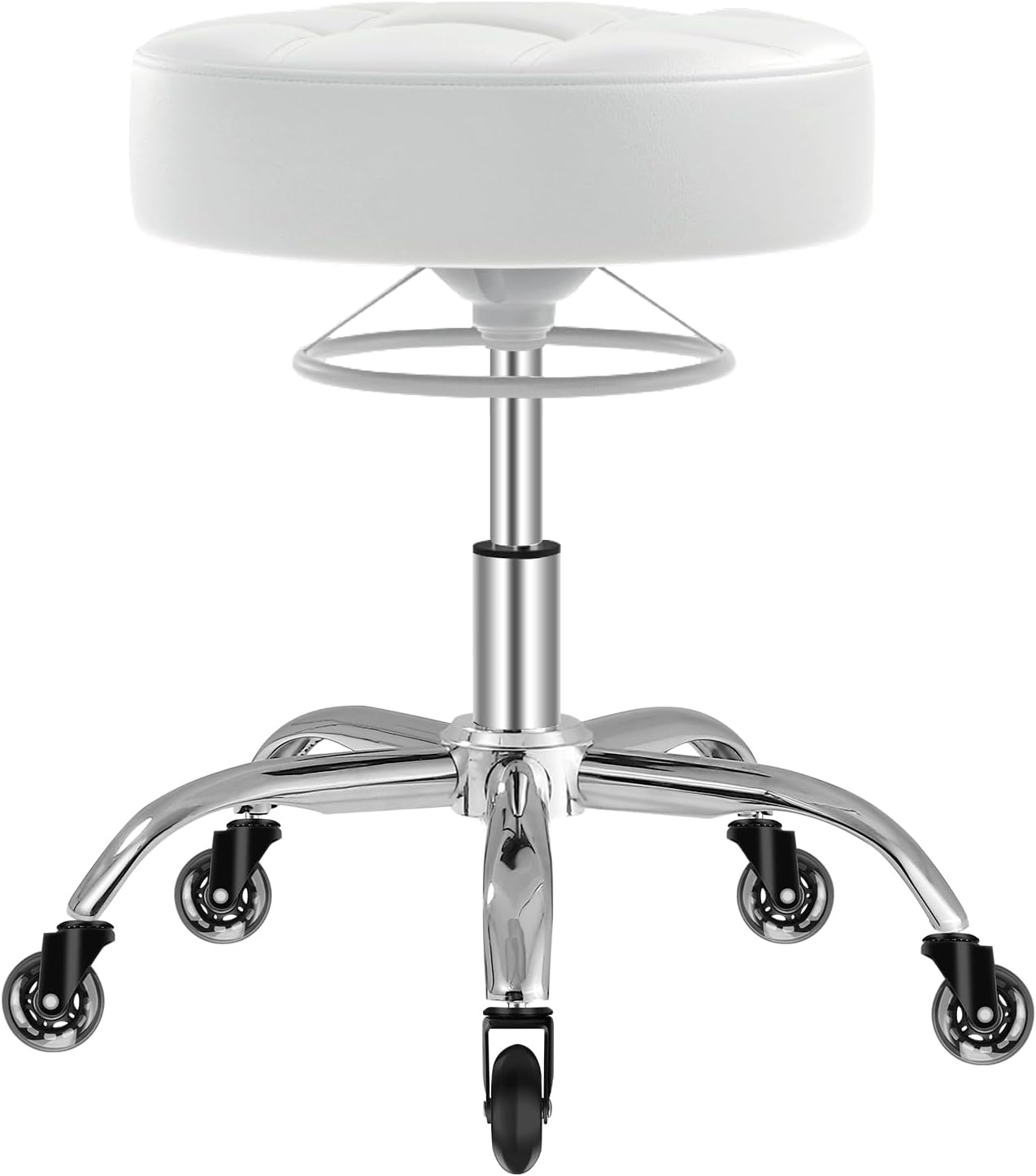 YEEZEE Heavy Duty Rolling Stool with Soft Cushion and Adjustability