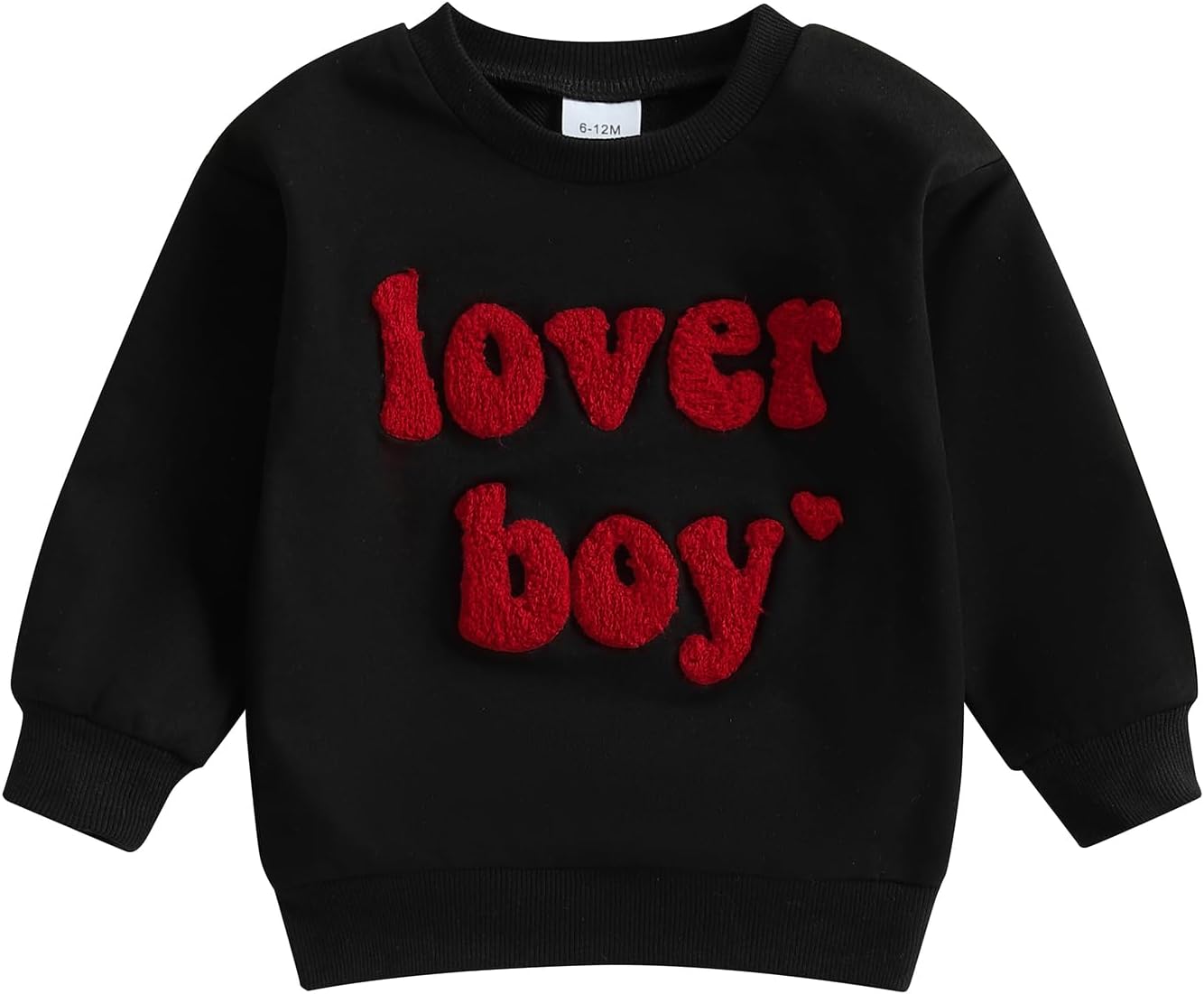 Heart Embroidered Baby Boy Valentines Sweatshirt