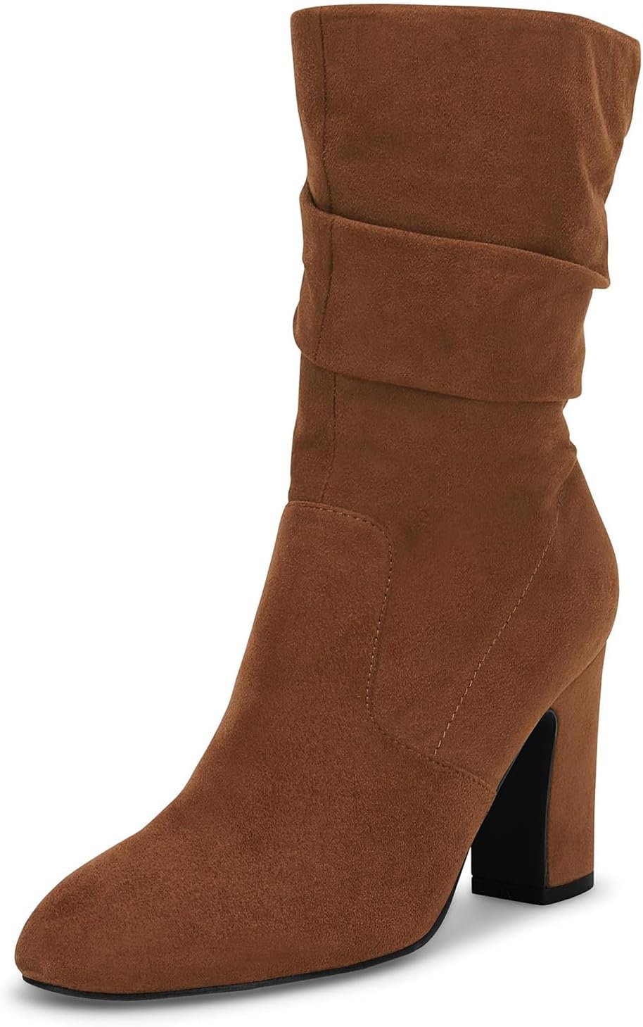 Coutgo Women's Mid Calf Slouchy Boots for Stylish Comfort