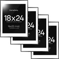 18x24 Poster Frame Black with Mat - Gallery-Grade Tempered Glass