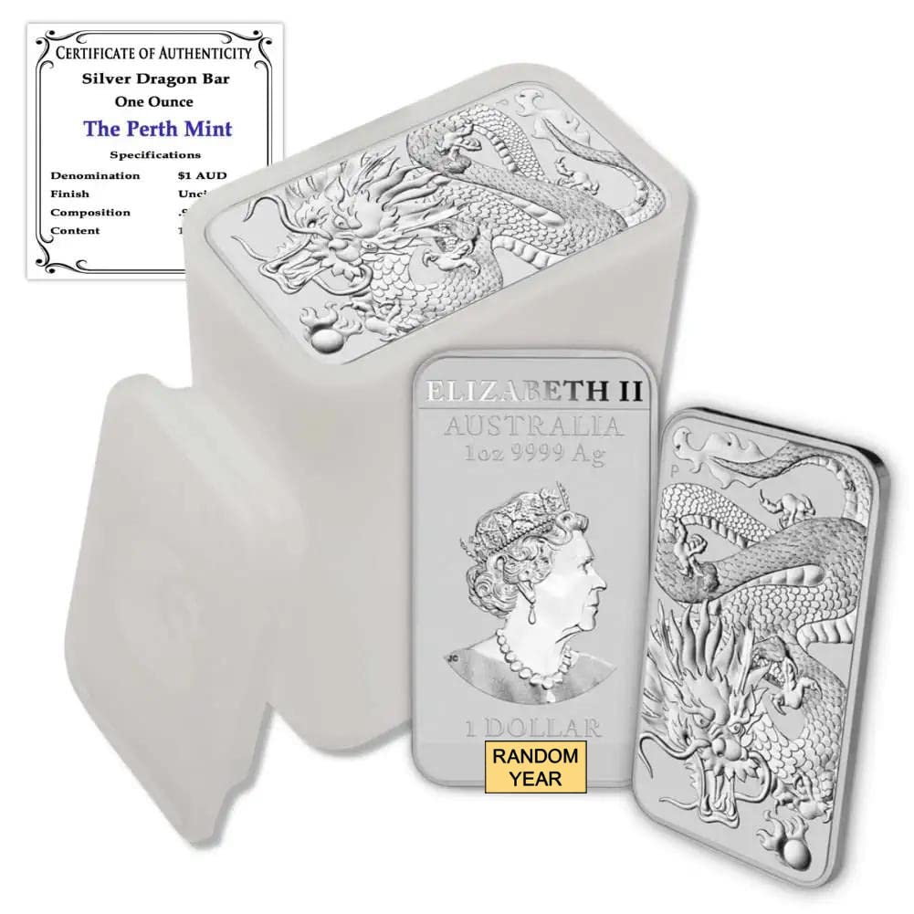 2018 - Present Silver Bars Australia Perth Mint Dragon Series