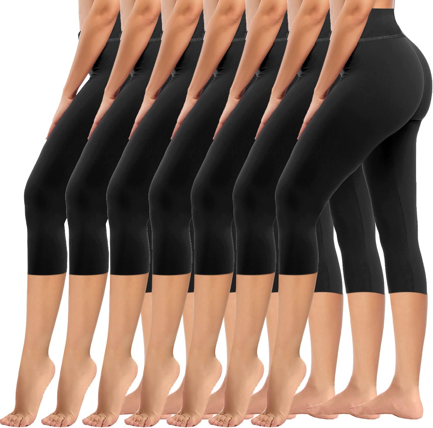 High Waisted Leggings for Women - 7 Pack Tummy Control Pants