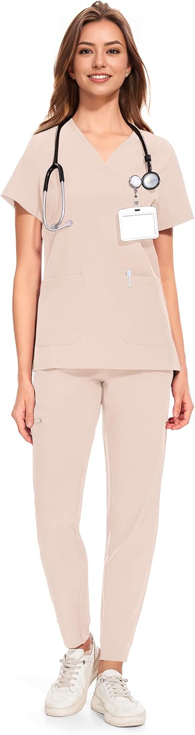 COZYFIT Medical Scrubs for Women with 8 Pockets & Comfort