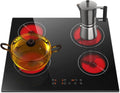 Karinear 24ft Drop-in 4 Burner Electric Cooktop - Compact Radiant Hob