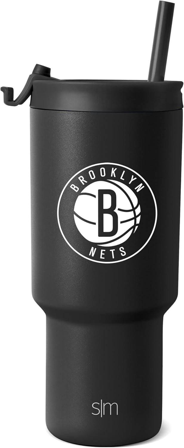 Officially Licensed NBA 30oz Tumbler with Flip Lid and Straws
