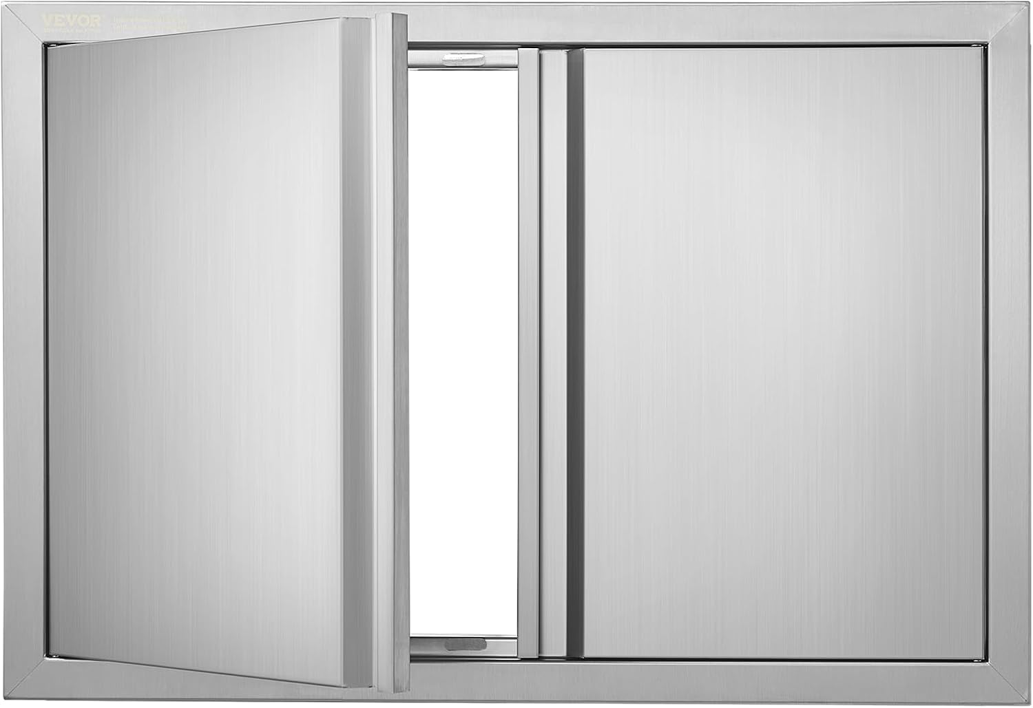 VEVOR Double Outdoor BBQ Kitchen Door - Stainless Steel Access