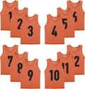 Numbered Jerseys 12 Pack (1-12) Team Training Bibs - Durable Mesh Set