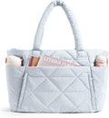 Puffy Tote Bag for Women - Quilted Large Tote with Zipper