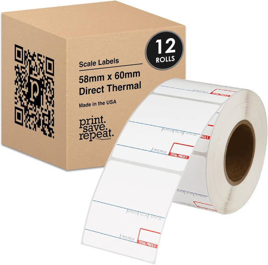 Print.Save.Repeat. 58mm x 60mm Labels for CAS Scales - 6000 Labels