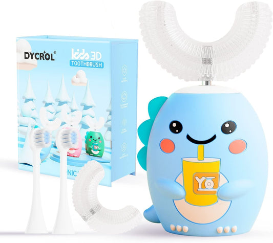 Kids U Shaped Electric Toothbrush with 5 Modes and 4 Heads