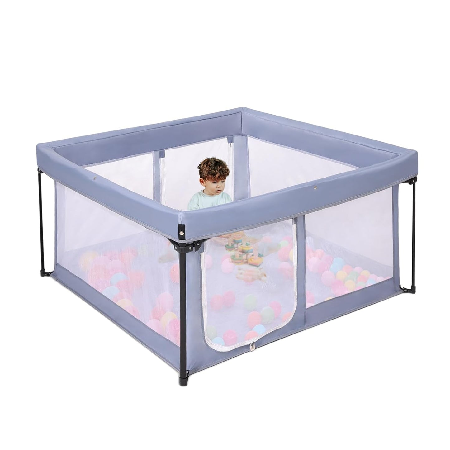 Portable Baby Playpen with Padded Floor for Indoor & Outdoor Use