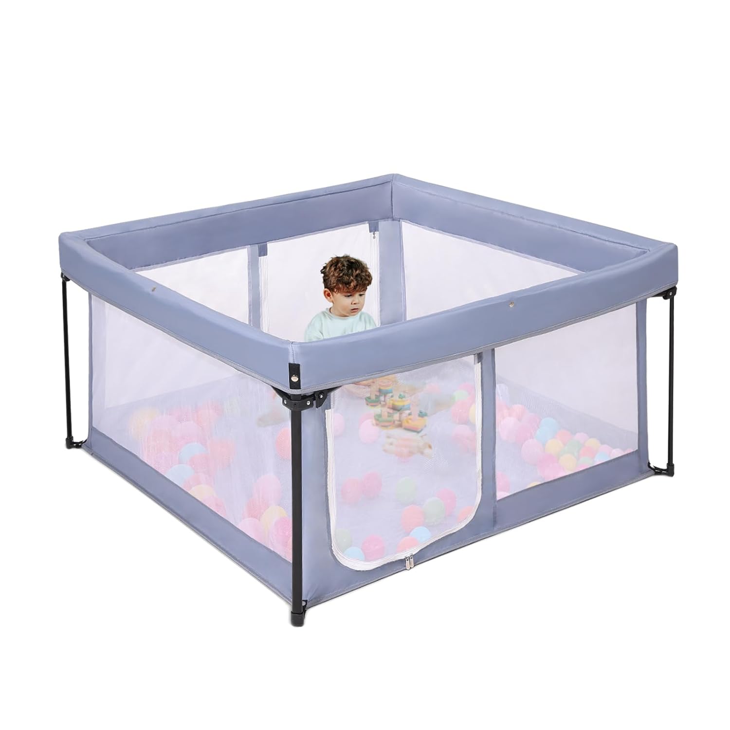 Portable Baby Playpen with Padded Floor for Indoor & Outdoor Use