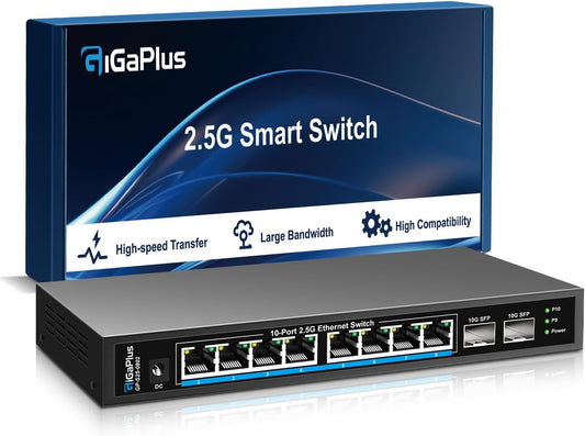 10 Port 2.5Gb Unmanaged Ethernet Switch for High-Speed Networks