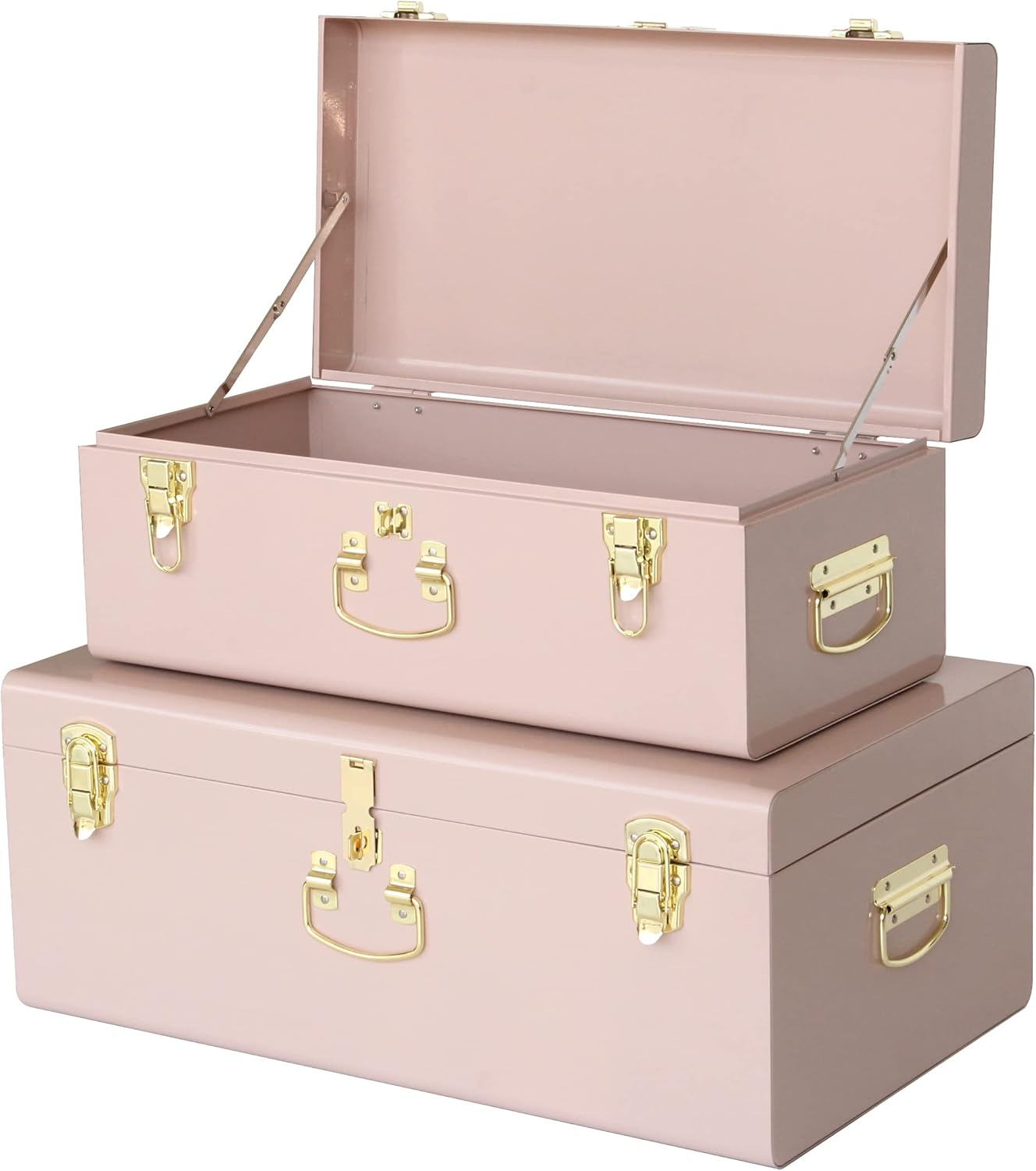 Vixdonos Decorative Metal Box Storage Trunks Set for Dorms