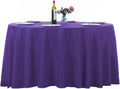 120 in Purple Round Tablecloth 2 pack - Washable Polyester for Events