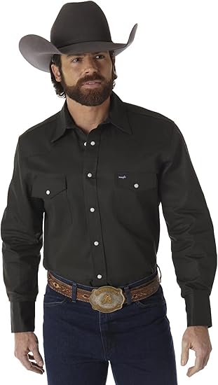 Wrangler Men's Cowboy Cut Western Long Sleeve Snap Work Shirt