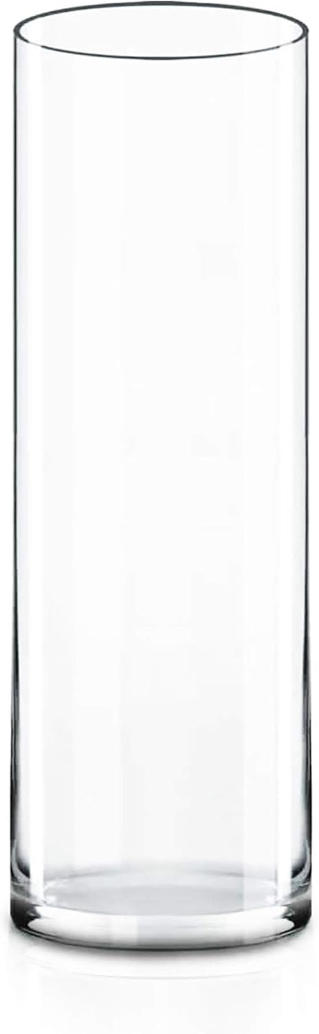 CYS EXCEL Cylinder Clear Glass Vase for Elegant Centerpieces