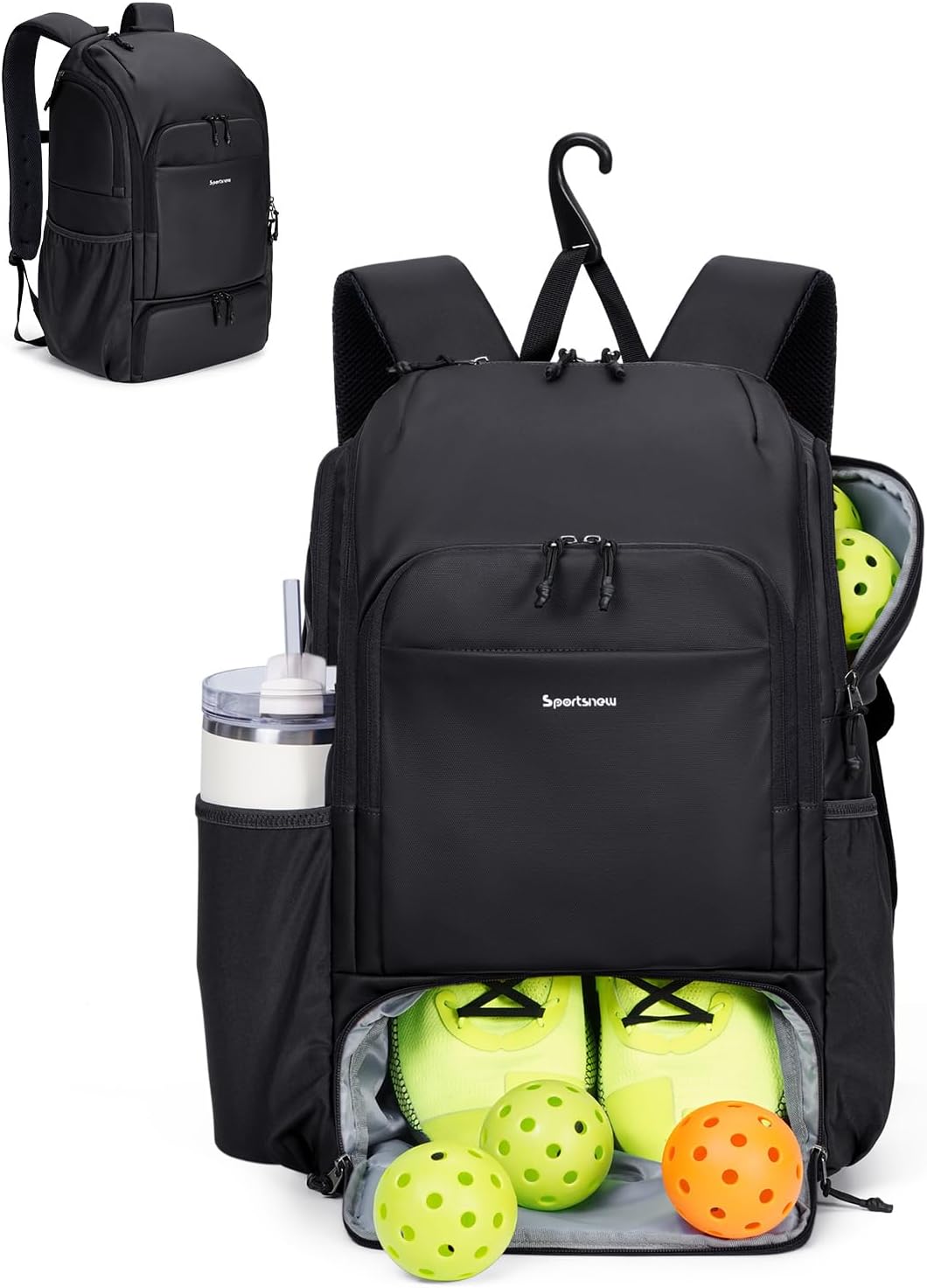 Waterproof Pickleball Backpack with Shoe Compartment for All