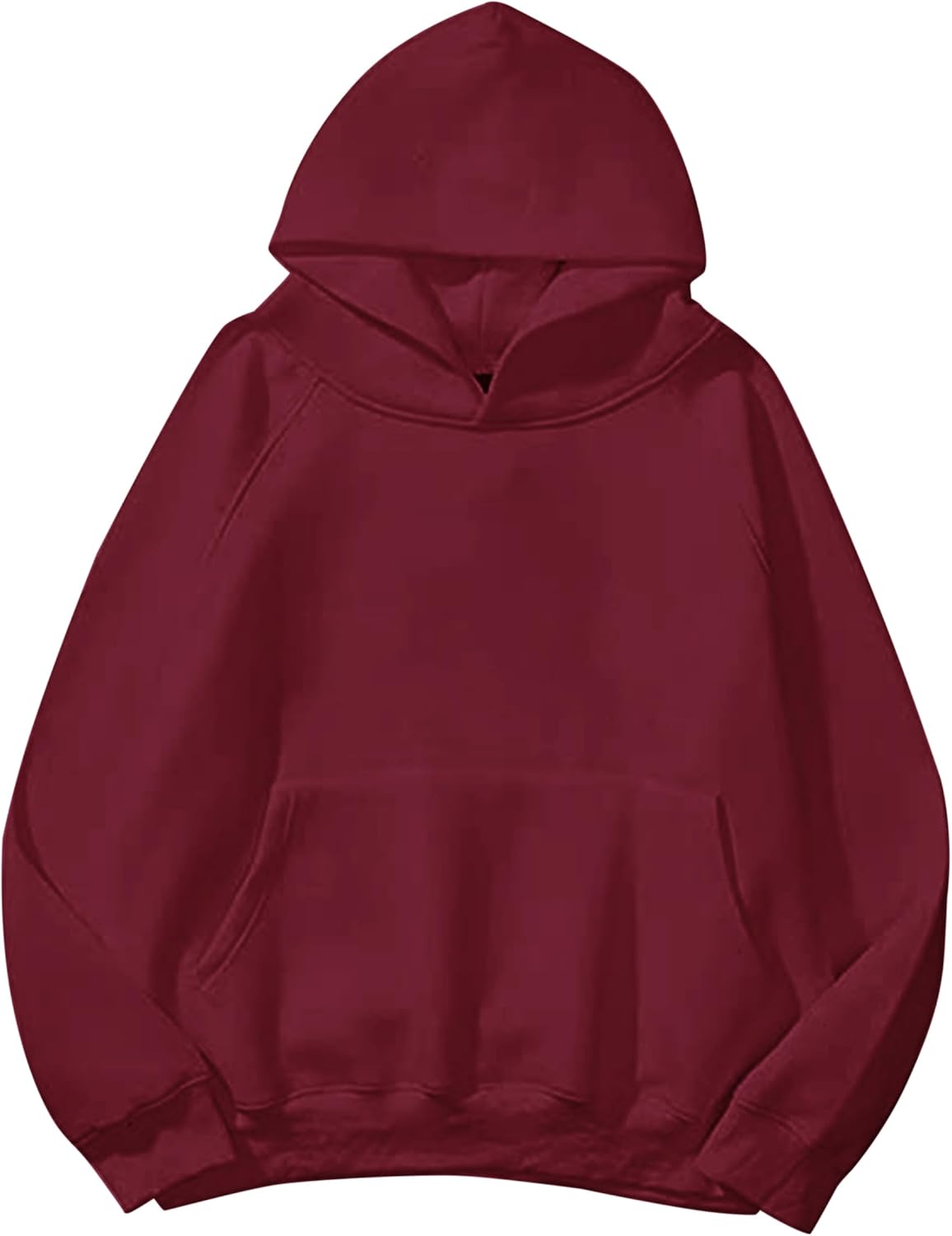 Lauweion Women Solid Basic Fleece Letter Loose Hoodie Sweatshirt