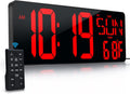 Large Digital Wall Clock 17.2in LED Display - Easy Read Timer