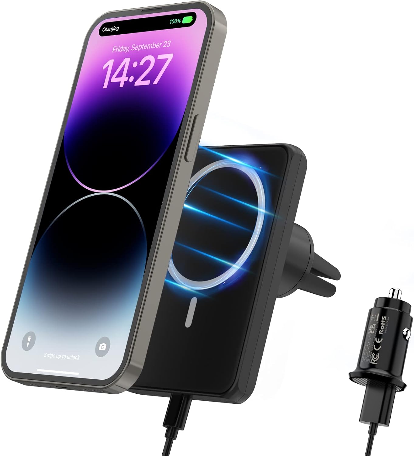 JoyGeek Magnetic Car Charger for iPhone, Fast Charging & Convenient Mounting