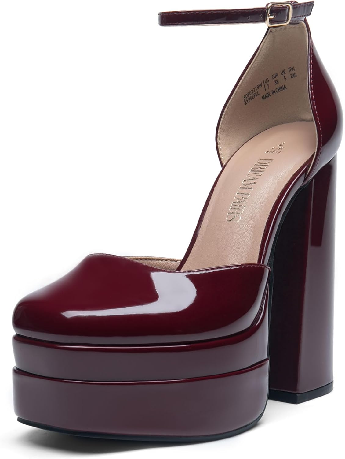 DREAM PAIRS Womens High Chunky Platform Closed Toe Heels