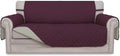 Reversible Oversized Loveseat Sofa Slipcover - Wine/Beige