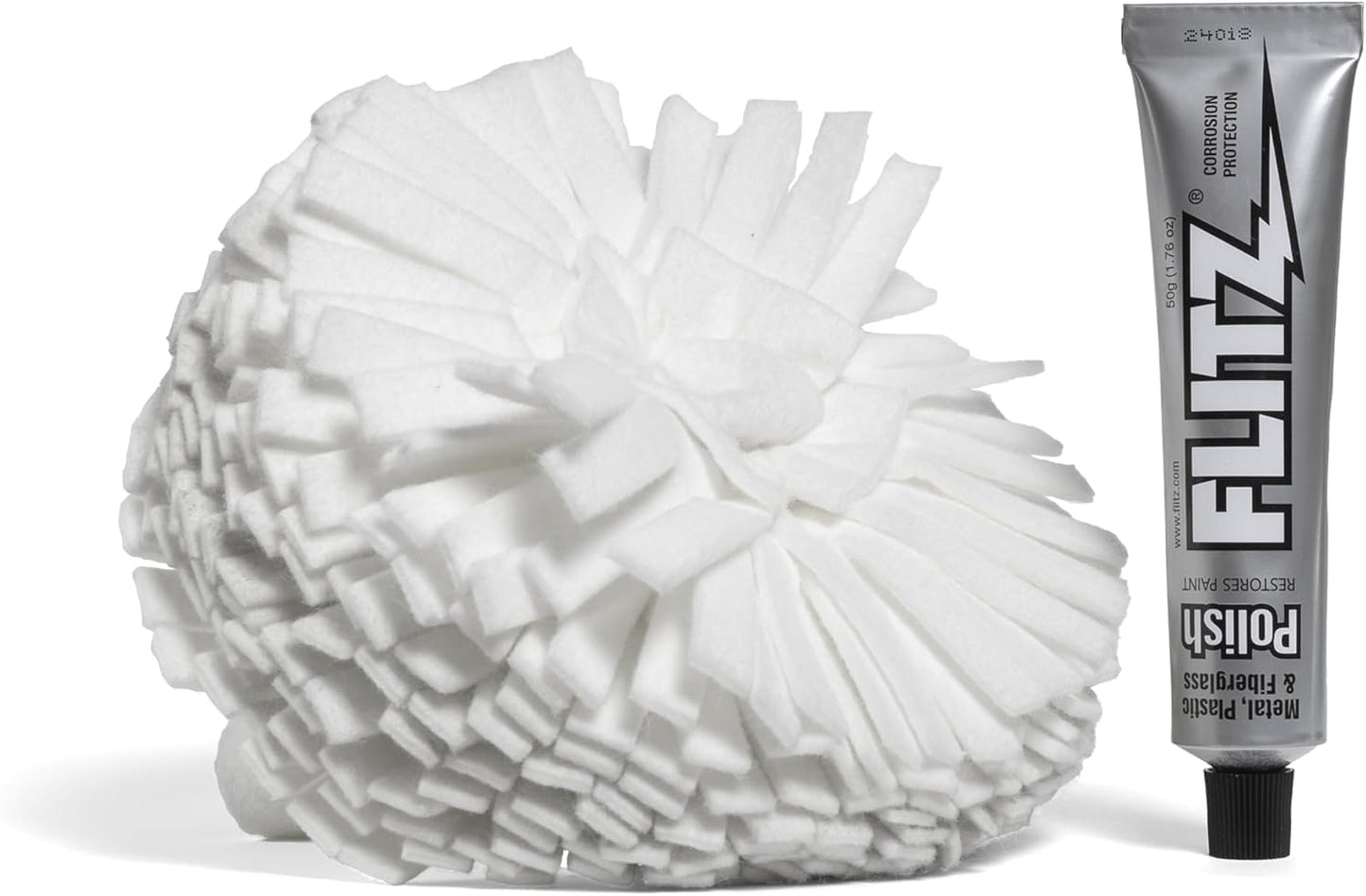 Flitz Buff Ball 7in Drill Buffer Polisher Attachment for All Surfaces