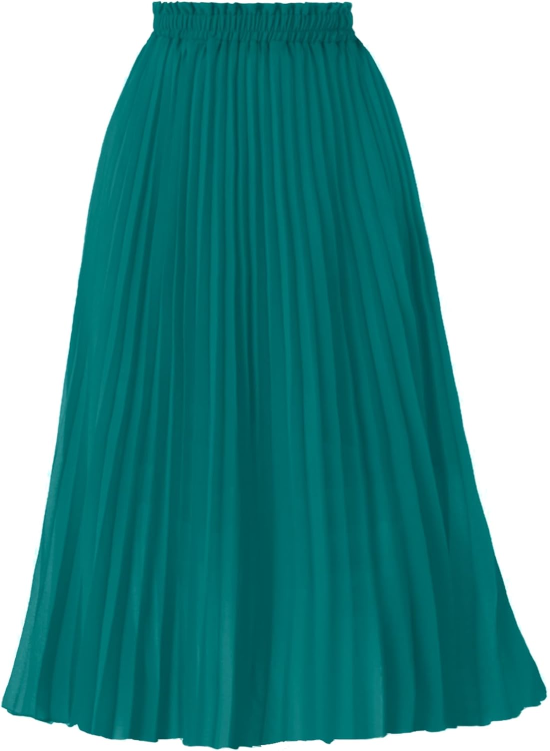 GOOBGS Women's Pleated A-Line High Waist Midi Skirt for All