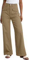 Womens Cargo Pants High Waist Wide Leg Baggy Jeans - Comfortable