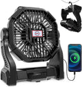 Portable Rechargeable Camping Fan for Tent - 10in Quiet Lantern