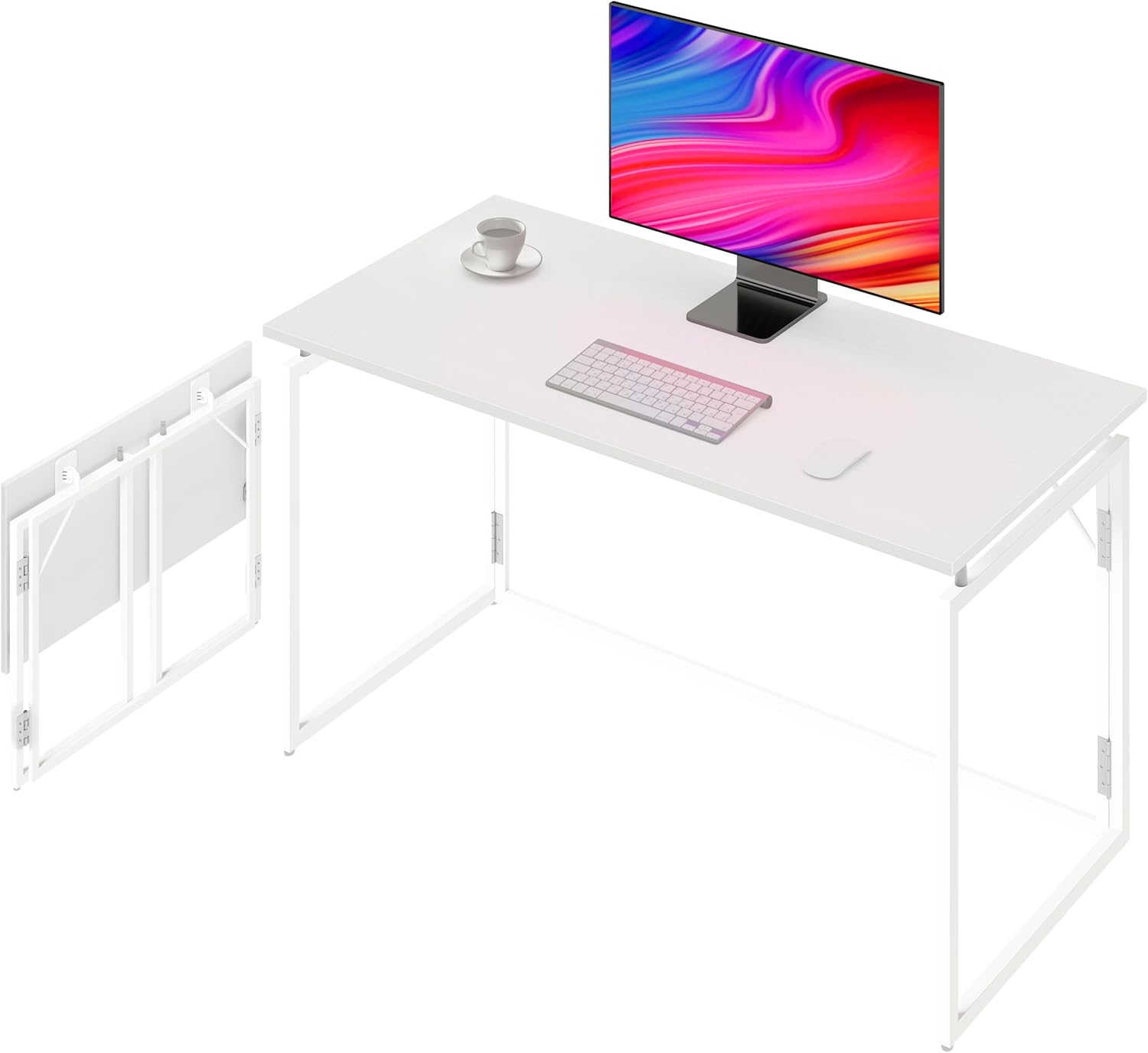 Folding Desk 40 Inch - Compact Space Saving Table for Work