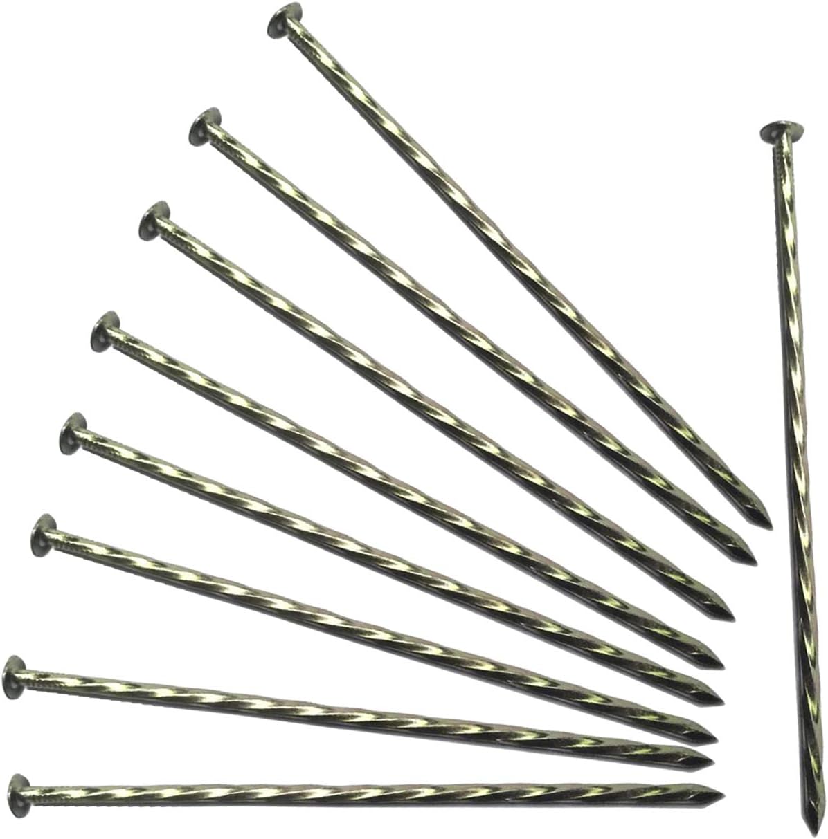 MAOMBO 9-Pack 8 Galvanized Camping Stakes - Non-Rust Metal