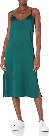 The Drop Women's Ana Silky V-Neck Midi Slip Dress Review