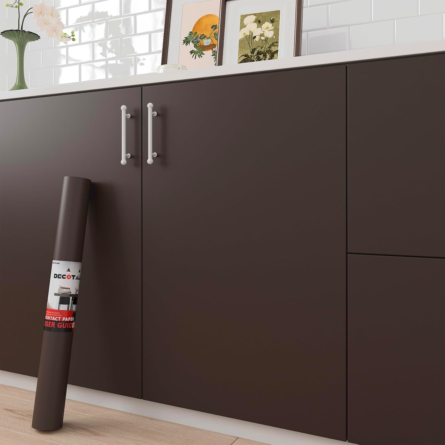 Decotalk 30x120 Brown Contact Paper for Cabinets and Drawers