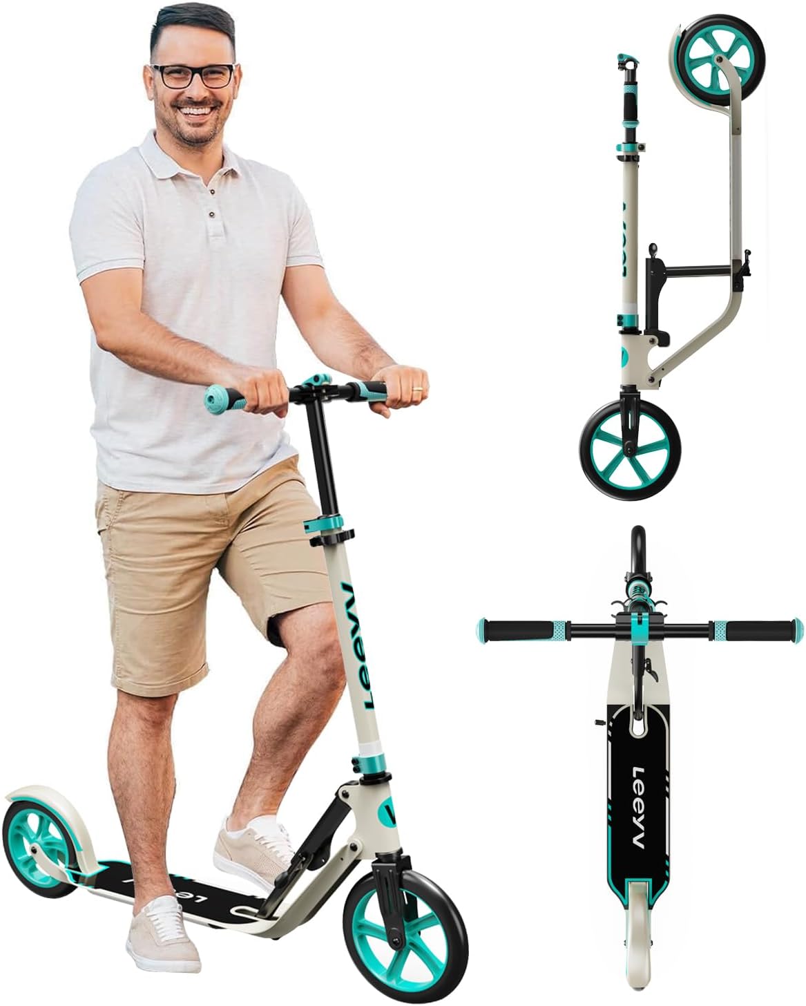 Kick Scooter for Adults with Big Wheels and Adjustable Height