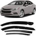 Tape-On Window Visors 4-Piece for 2011-2015 Chevy Cruze - Smoke Shade