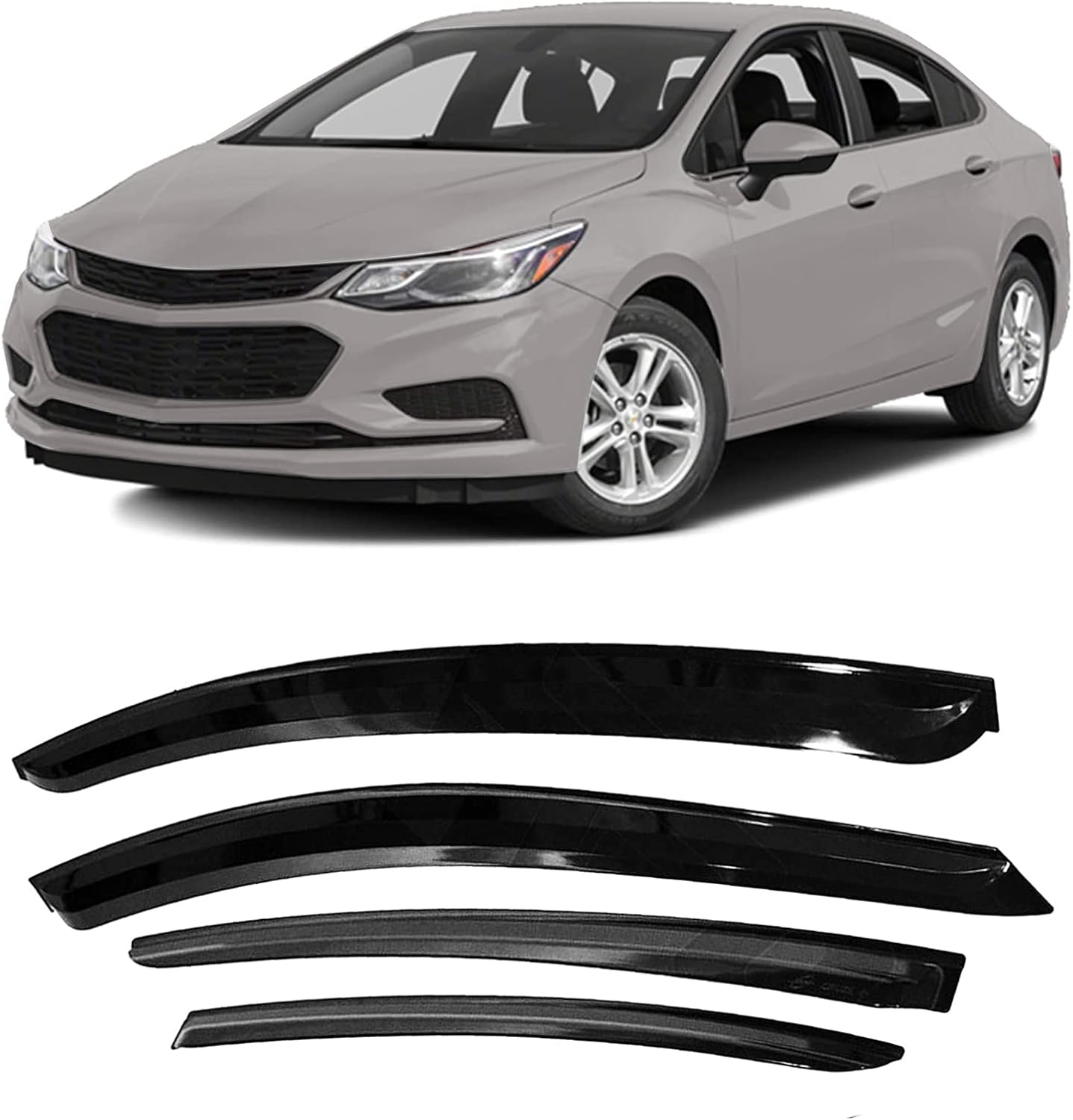 Tape-On Window Visors for 2011-2015 Chevy Cruze All Models